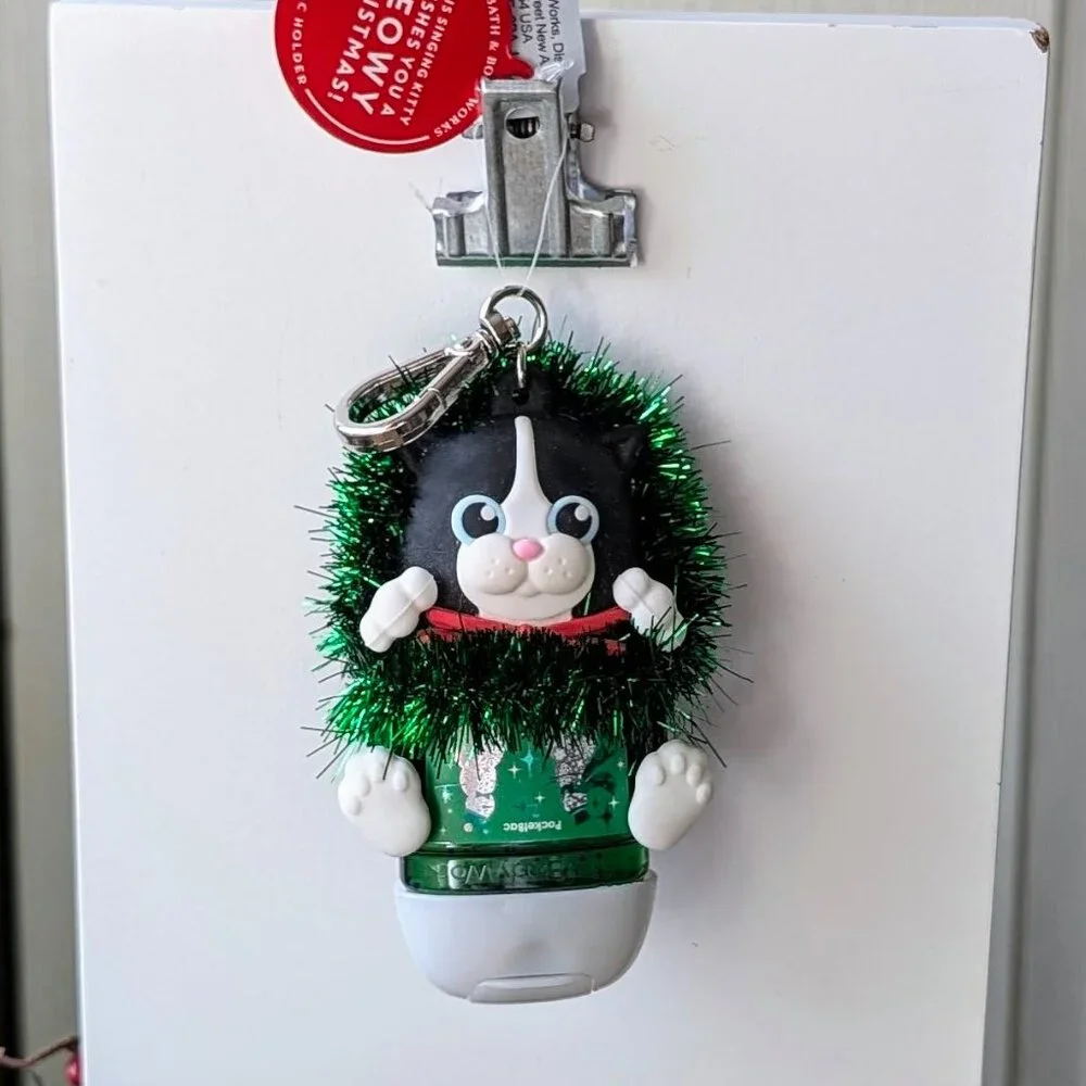 NWT Bath & Body Works Cat in Wreath PocketBac Holder - Picture 2 of 3